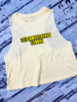 WHISKEY BIZ - block yellow crop tank