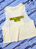 WHISKEY BIZ - block yellow crop tank